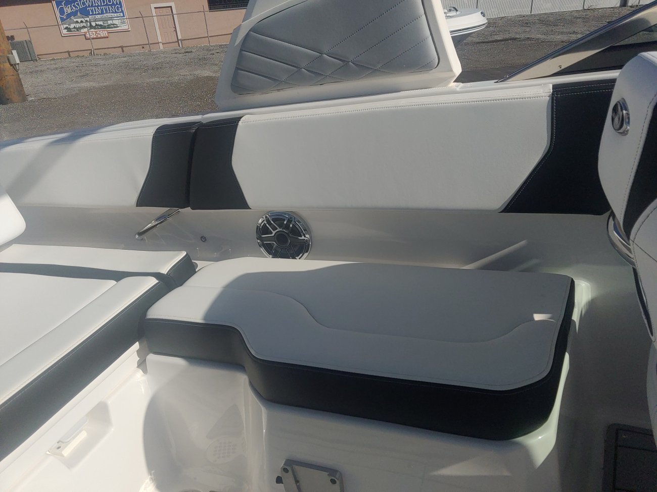 A bow rider is a boat with an open bow area where there are extra seats in front of the windshield.  Bow riders are typically between 17' and 30'long. They are well suited for many recreational water sports such as tubing, water skiing, and swimming.