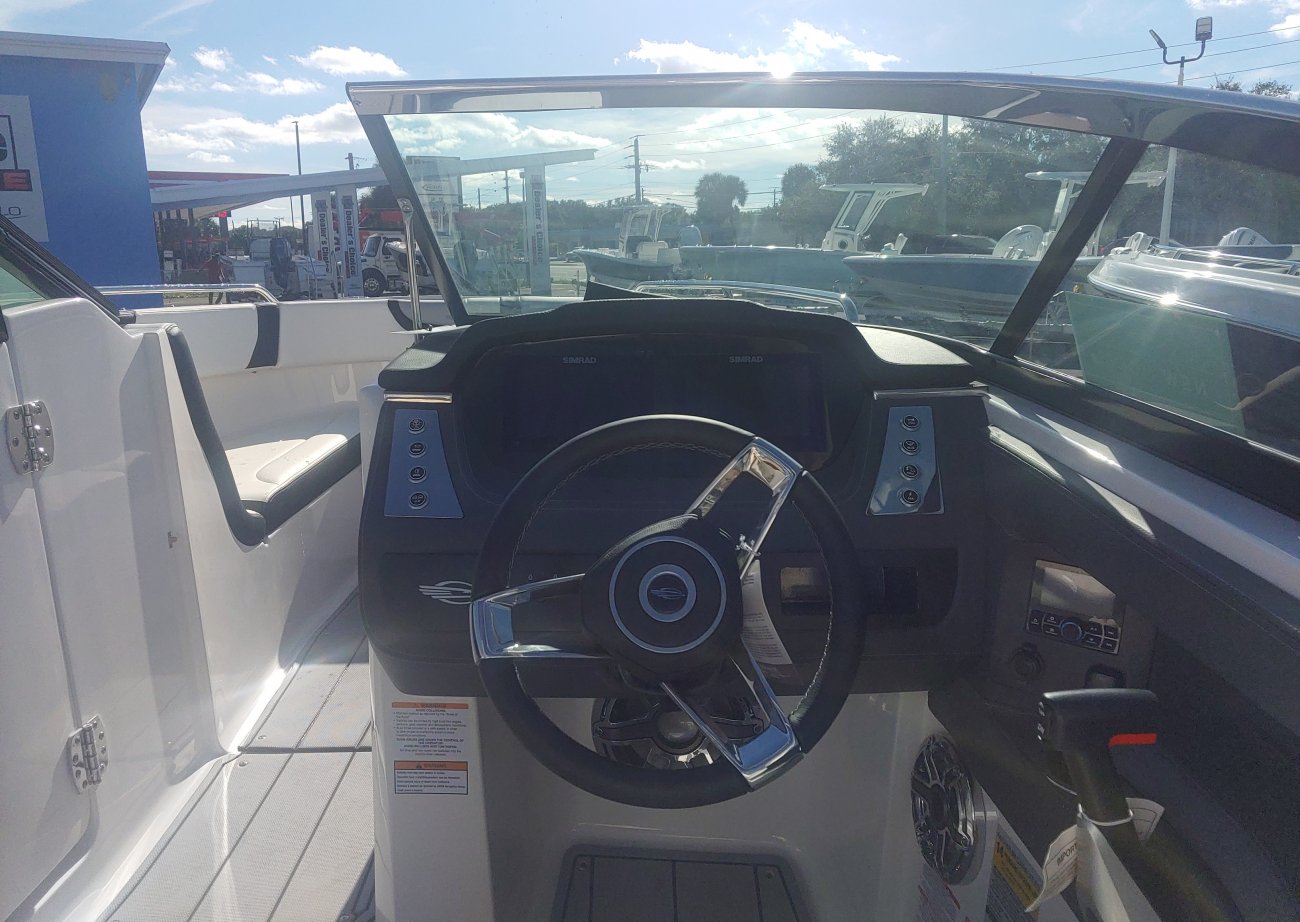 The definition of an outboard motor is a detachable engine mounted on outboard brackets on the stern of your boat.  This configuration will have only one single engine.