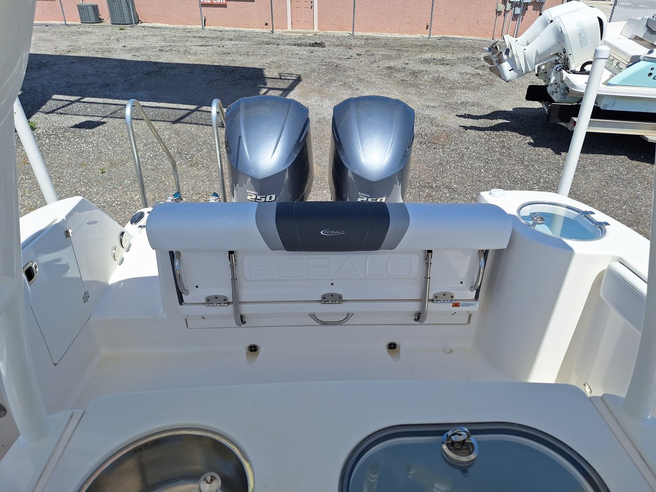 The definition of an outboard motor is a detachable engine mounted on outboard brackets on the stern of your boat.  This configuration will have triple engines.