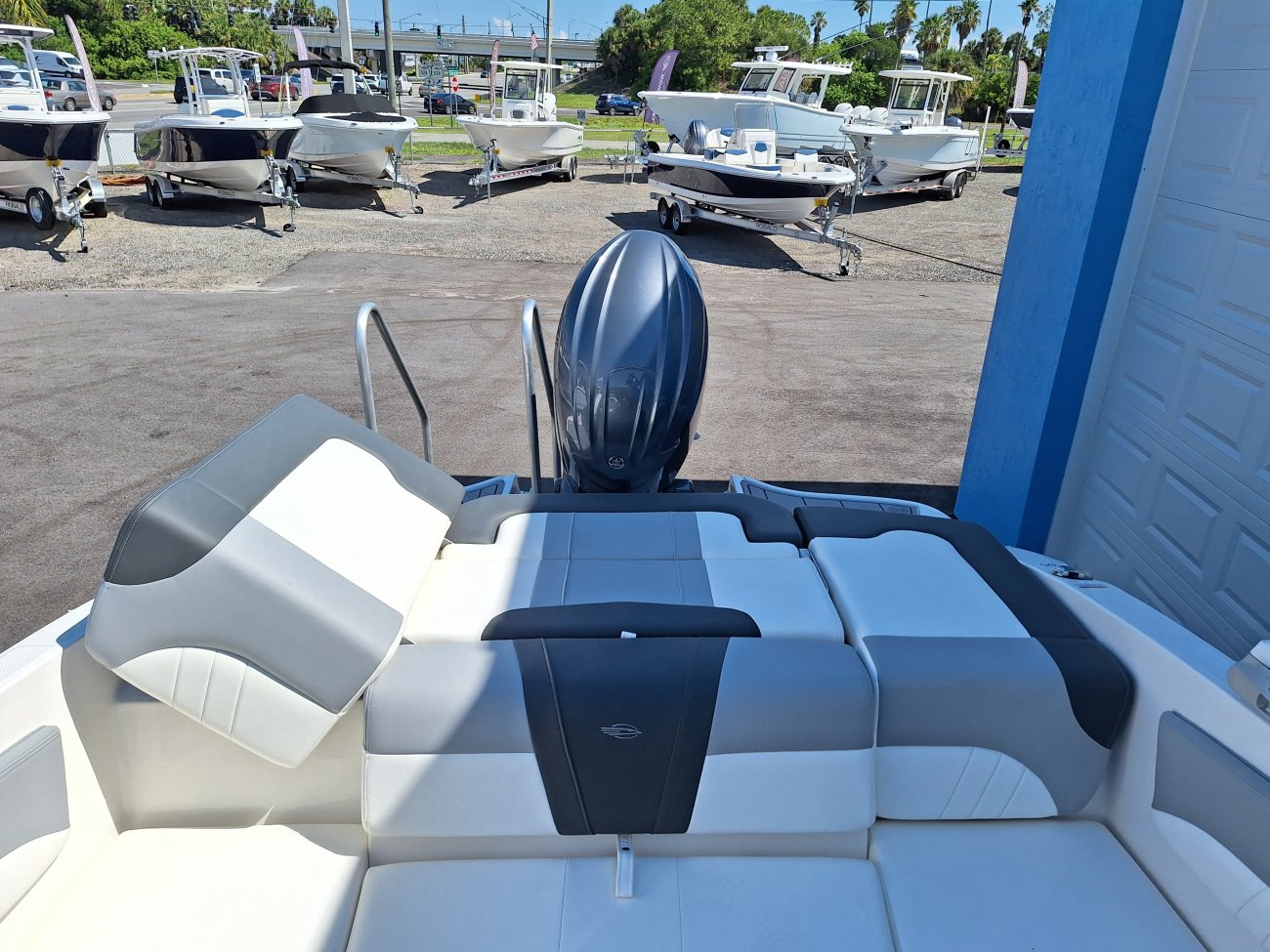 A bow rider is a boat with an open bow area where there are extra seats in front of the windshield.  Bow riders are typically between 17' and 30'long. They are well suited for many recreational water sports such as tubing, water skiing, and swimming.